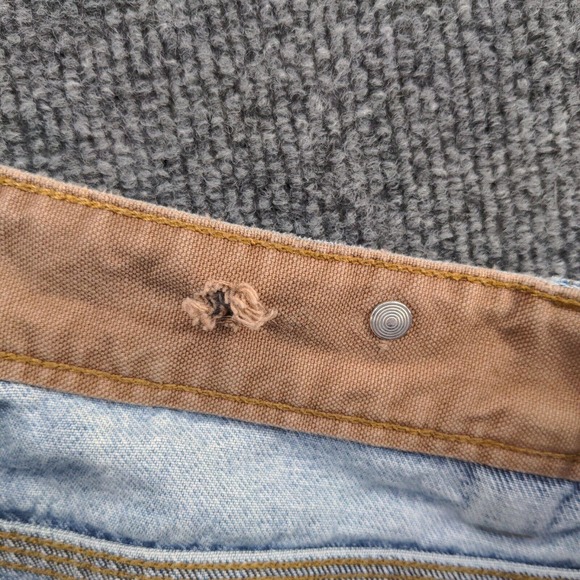 Duluth Trading Men's Straight Leg Jeans Blue 42x30 5-Pocket Stone Wash Cotton - Picture 9 of 14